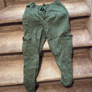 Ardene Olive Green Cargo Ankle Pants